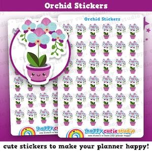 36 Cute Orchid/Plant/Flower Planner Stickers