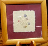 1994 SIGNED 8.5"x8.5" Art Dried Pressed Flowers Natural Leaf Framed Picture  788