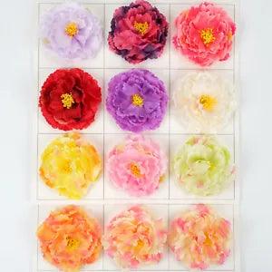 5/100pcs 12cm Artificial Silk Flower Head 11Colors Peony  DIY Craft Decor Flower