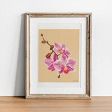 Orchid Wall Art Print | Pink Orchids Artwork | Tropical Decor | Tropical Wall Art | Pink Flowers | Floral Decor | Orchids Illustration