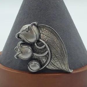 Seagull Pewter Brooch Flowers Lily 2006 Pin 2" Womens Jewelry