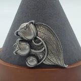 Seagull Pewter Brooch Flowers Lily 2006 Pin 2" Womens Jewelry