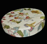 ai05r Lily Red Ocean Blue Green Lime Pink on Cream Cotton 3D Round Cushion Cover