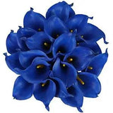 20pcs Lifelike Artificial Calla Lily Flowers for DIY Bridal Wedding Royal Blue