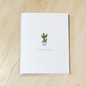 Plant congratulations card - new house card - housewarming card - succulent card - cactus card