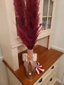 Tahari Vase/pampas grass from California/Betsy Johnson gingerbread earrings