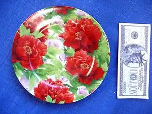 Red Peony Flower Plate Collectible Helios Plate Bone China Display