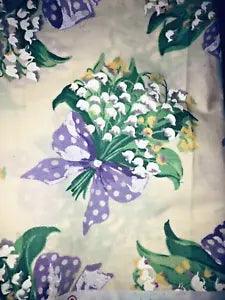 VTG Joan Kessler LILY of the VALLEY Floral Polished Cotton Concord BTHY