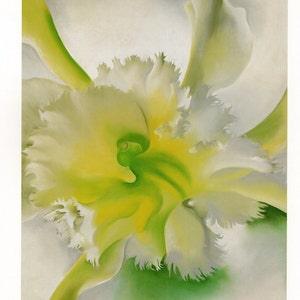 An Orchid Art Print by Georgia O'Keeffe/ Hills to the Left, American Modern Book Plate for framing/ 9 1/2" X 11 3/4"
