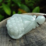 Real Icy White Jade Carving Flower Orchid Pendant,  Handcrafted Elegant Necklace Charm, for Protection Blessing Grade A Jade Feicui Women