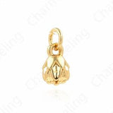 18K Gold Filled Plant Necklace,Micropav??? CZ Round Charm,Flower Pendant, Pentagram Pendant, Flower Charm,DIY Jewelry Supplies,9x4.6x4.6mm