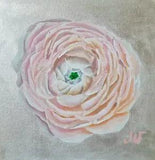 Original Painting  Ranunculus Buttercup Flower Floral Wedding Present Bride Gift