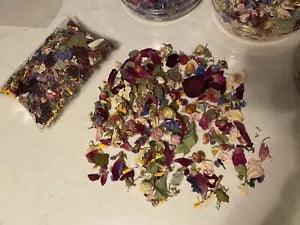 CONFETTI DRIED FLOWERS Heads, Petals Pieces for Resin Molds Weddings Candles Bx1