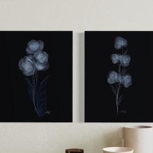 Botanical Art, Blue Orchids, Orchids, Blue Flowers, XRay Flowers, Flower Print, Floral Decor, Botanical Theme, Floral Wall Art
