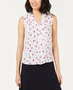 Bar III Floral Pleat Top Flower