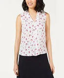Bar III Floral Pleat Top Flower