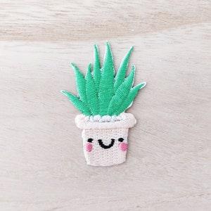 Happy Potted Plant Iron On Patch, Embroidery Patch, Cute Kawaii Patch, Sew On Patch, Craft Supply, DIY Patches 3