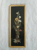 Vintage 1975 wall decor, home decor dried flowers art arrangment