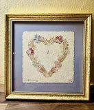 Pressed Flower Floral Dry Art Gold Wood Frame Signed 1998  10???x10 Madagascar