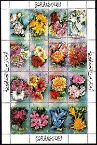 Libya 1982 Flowers Plants Nature Roses Lilies Dahlia 16v MNH