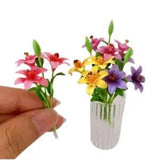 Lily Flower Clay Handmade Dollhouse Miniature Garden Decoration Mini Flowers