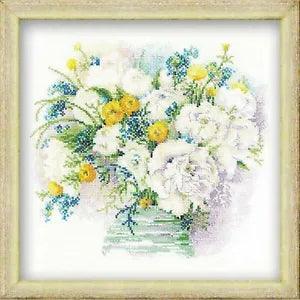 Cross-stitch kit  Watercolour Peonies 1070  Riolis  Aida 14ct