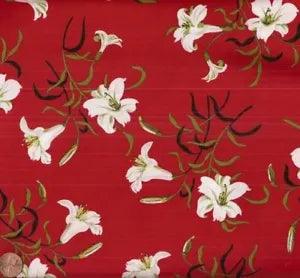 Zebras red white lily flowers Exclusively Quilters fabric