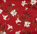 Zebras red white lily flowers Exclusively Quilters fabric