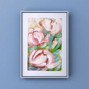 Peony Original Signed Artwork Peonies Flower Oil Signed Painting Ukraine Artist