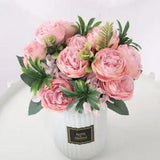 Artificial Flowers Silk Rose Peony Bouquet For Home Wedding Wreath Decorations