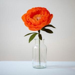 Orange Crepe Paper Peony ?? Home Decoration ?? Birthday Gift ?? Graduation Gift ?? Wedding Flowers ?? Anniversary