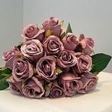 Dusky Pink Rose Bouquet - Silk Flowers For Wedding Anniversary Birthday | Claire De Fleurs