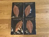 Skeleton Leaf From Rubber Tree Dyed Copper Lot of 4