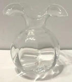 Vietri Hibiscus Collection Italian Mouthblown Glass Bud Vase Clear Italy 5.5???