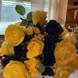 Yellow & Navy Rose bouquet
