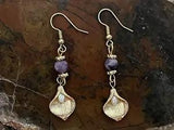 New Gorgeous Amethyst & Freshwater Pearl Lily Earrings