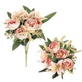 2 Pack Artificial Peonies Flowers Arrangements Vintage Peony Lily Flower