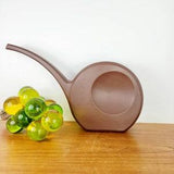 Plastic Watering Can  MCM Brown Molded Design Retro Vintage 60s Mid century modern. Long Spout. Mod Pinch Grip, no Handle. Space Age Design
