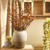 Artificial Wild Fruit Stem with Leaf, Faux Dried Flower Spray, Fake Grass for Home Decoration, Wedding Party Floral Arrangement Centerpiece