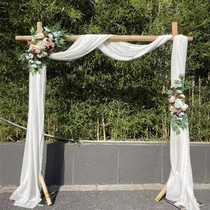 Wedding Arch Flowers, 2Pcs Set Champagne Peony Floral Swags, Artificial Eucalyptus Leaves Flower For Sheer Drapes, Chair,Arbor, Wedding