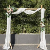 Wedding Arch Flowers, 2Pcs Set Champagne Peony Floral Swags, Artificial Eucalyptus Leaves Flower For Sheer Drapes, Chair,Arbor, Wedding