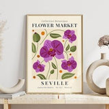 Flower Market Print Minimalist Gallery Wall Art Botanical Spring Floral Museum Exhibition Poster Seville Orchid Printable Home Decor