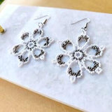 Handmade Floral Earring, Seed Bead Jewelry, Wedding Bridal Earring, Gift for Her, Flower Accessories, Handmade Gift Birthday