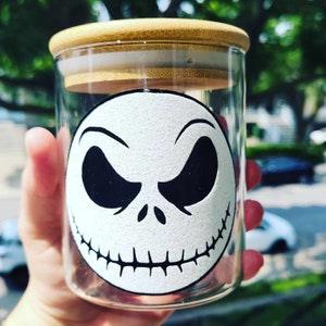 Decorative Glass Jar - Mickey Mouse Sticker - Mr. Jack - Oogie Boogie - Zero Ghost Dog - Sunflower Flowers - Home Decor