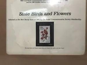 1987 MNH 1982 20c Ohio State Birds Flowers Cardinal Red Carnation Columbus Stamp