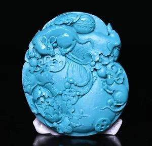 5CM China Natural Jade Carve Feng Shui Peony Flower Mouse YuBi Yu Bi Amulet Pend