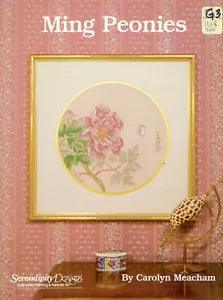 Ming Peonies Cross Stitch Pattern - Carolyn Meacham - Serendipity Designs