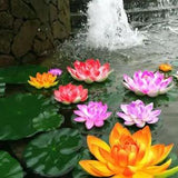 5/10pcs Artificial Fake Lotus Leaf Flowers Water Lily Floating Pool Plants Decor
