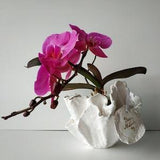Modern white vase. Mom orchid planter. Personalized orchid planter.