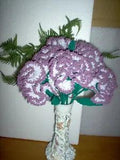 Hand crochet carnations, purple, lavender